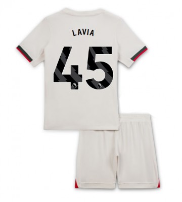 Chelsea Romeo Lavia #45 Udebanetrøje Børn 2025-26 Kortærmet (+ Korte bukser)